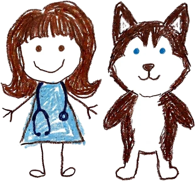 수의대생 언니와 강아지 테오 그림